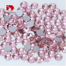 non hotfix light pink color round shape flatback stone for nail art clothes decoration ss3-ss20(1440pcs/pack)
