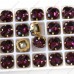 flat square 8*8mm ruby crystal fancy stone 