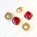 fat square light siam crystal fancy stone 