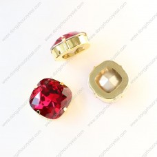 fat square light siam crystal fancy stone 