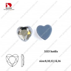 DZ-1015HF flat back hotfix heart crystal rhinestones for clothes